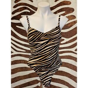 Vintage La Blanca Swimwear One Piece Swimsuit Size 12 Made In USA Animal Print